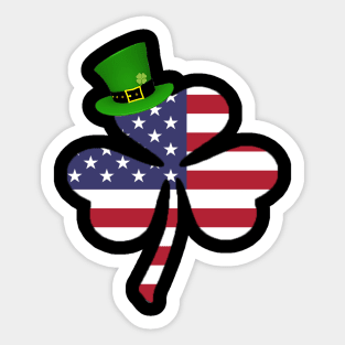 St Patricks Day Shirt American Flag Sticker